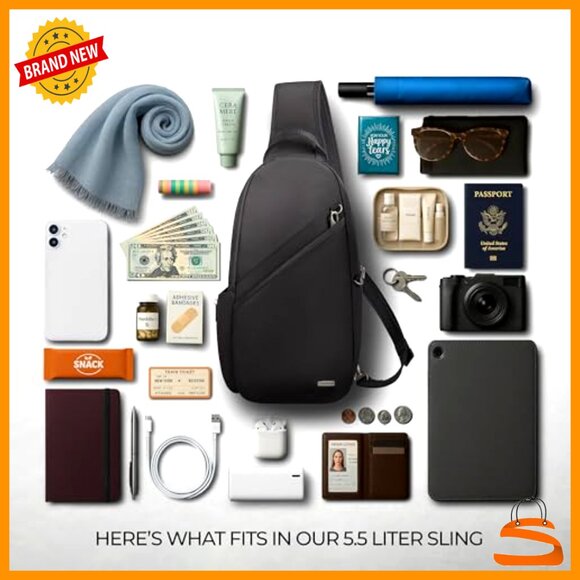 Anti-Theft Sling Bag with RFID Blocking, Slash-Resistant Polyester Travel - Picture 6 of 6